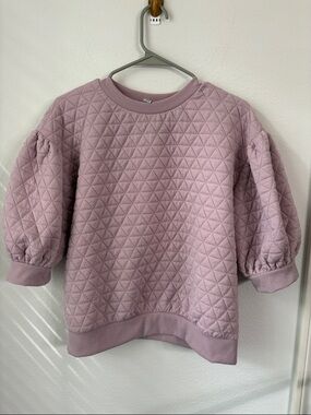 a new day Quilted Sweatshirt in Light Mauve